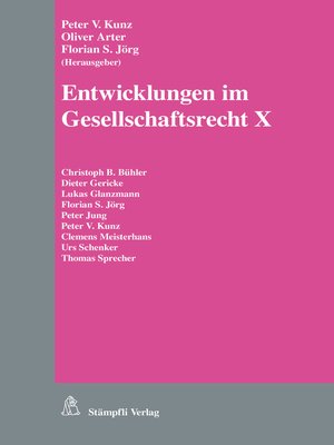 cover image of Entwicklungen im Gesellschaftsrecht X